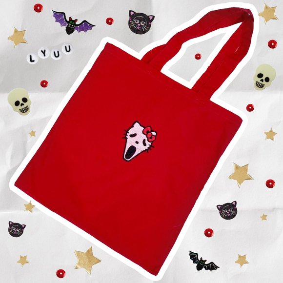 Hello Kitty Handbags - SCREAM KITTY Ghostface Canvas Bag - LYUU ORIGINAL